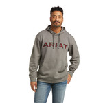 Ariat Mens Basic Charcoal Raised Logo Hooded Sweatshirt