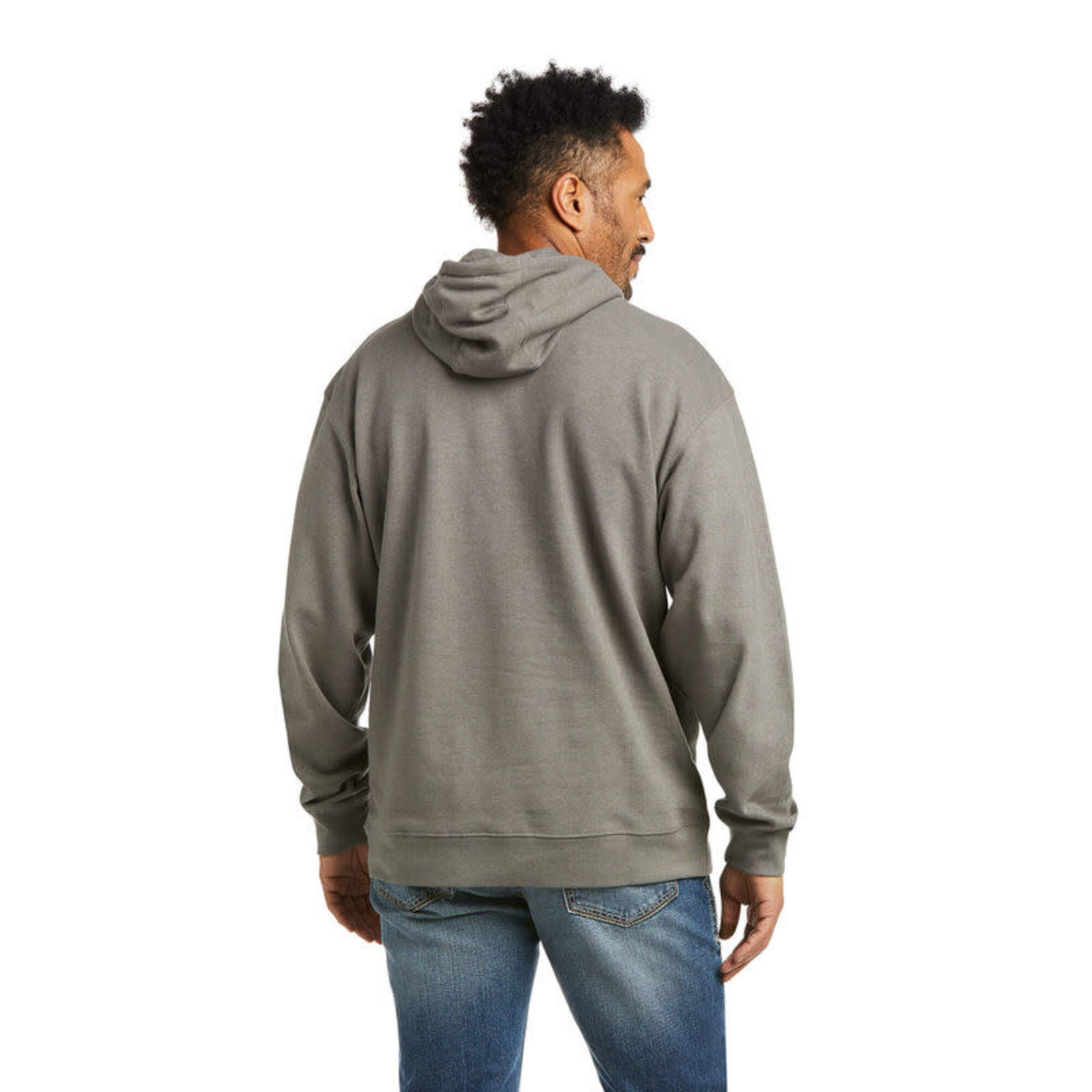 Mens Basic Charcoal Raised Logo Hooded 