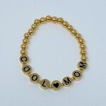 Ellison+Young "Cool Mom" Gold Bead Stretch Bracelet
