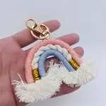 Mio Queena Hand-Woven Rainbow Tassel Keychain Pendant