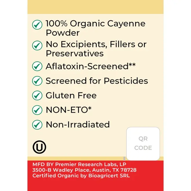 Organic Cayenne Powder (1.5 oz/jar)