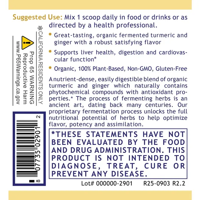 Fermented Turmeric/Ginger, Premier, 4.7 oz