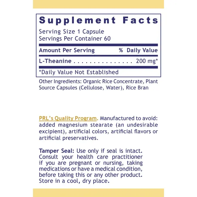 L-Theanine Capsule, Premier (60 caps)