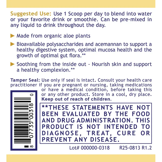 Aloe Powder, 7.4 oz  (Contains AceMannan) NEW!