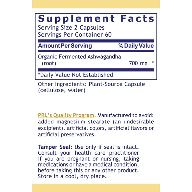 Fermented Ashwagandha Capsules (120 caps/bottle)