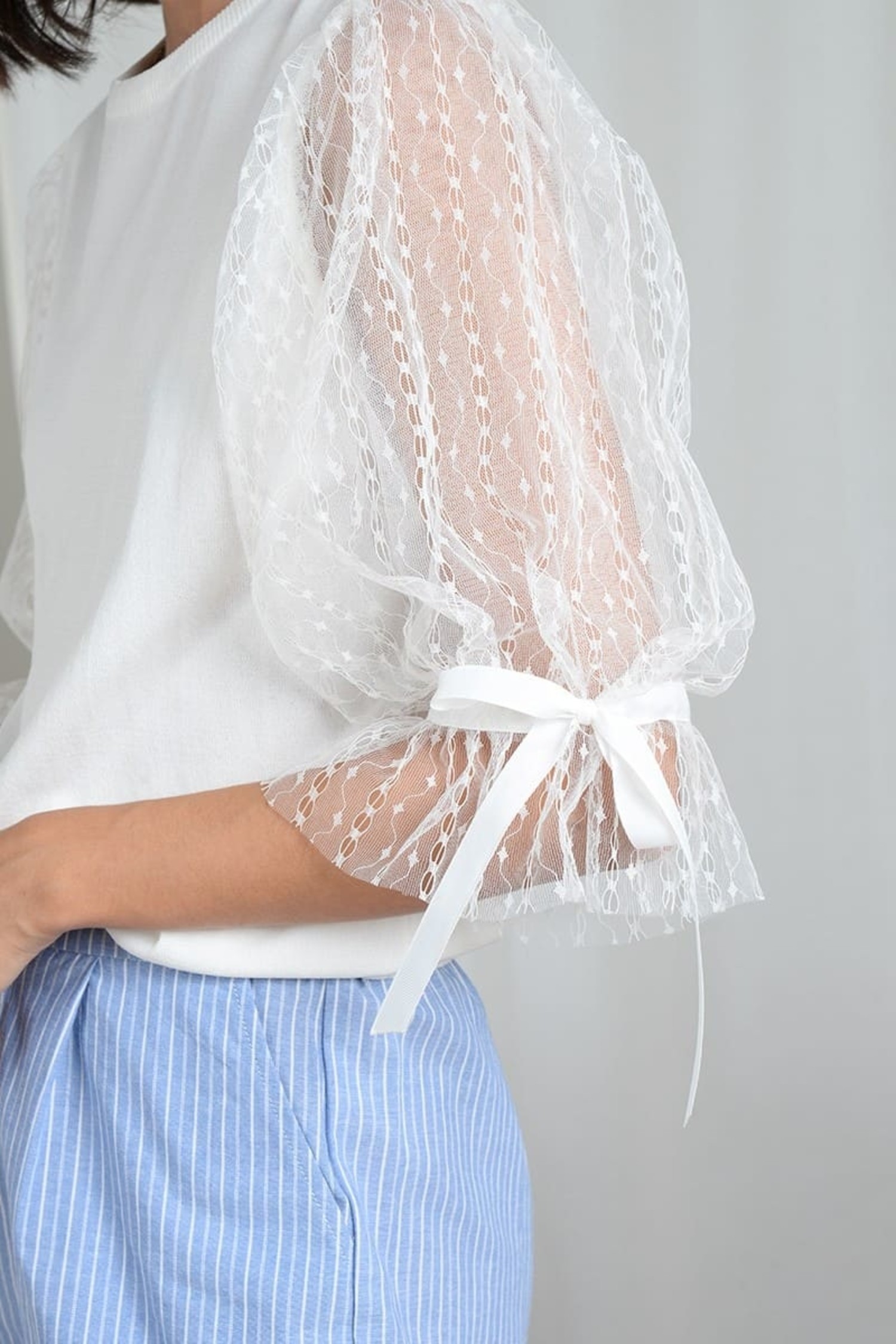 tulle sleeve sweater - Marmalade