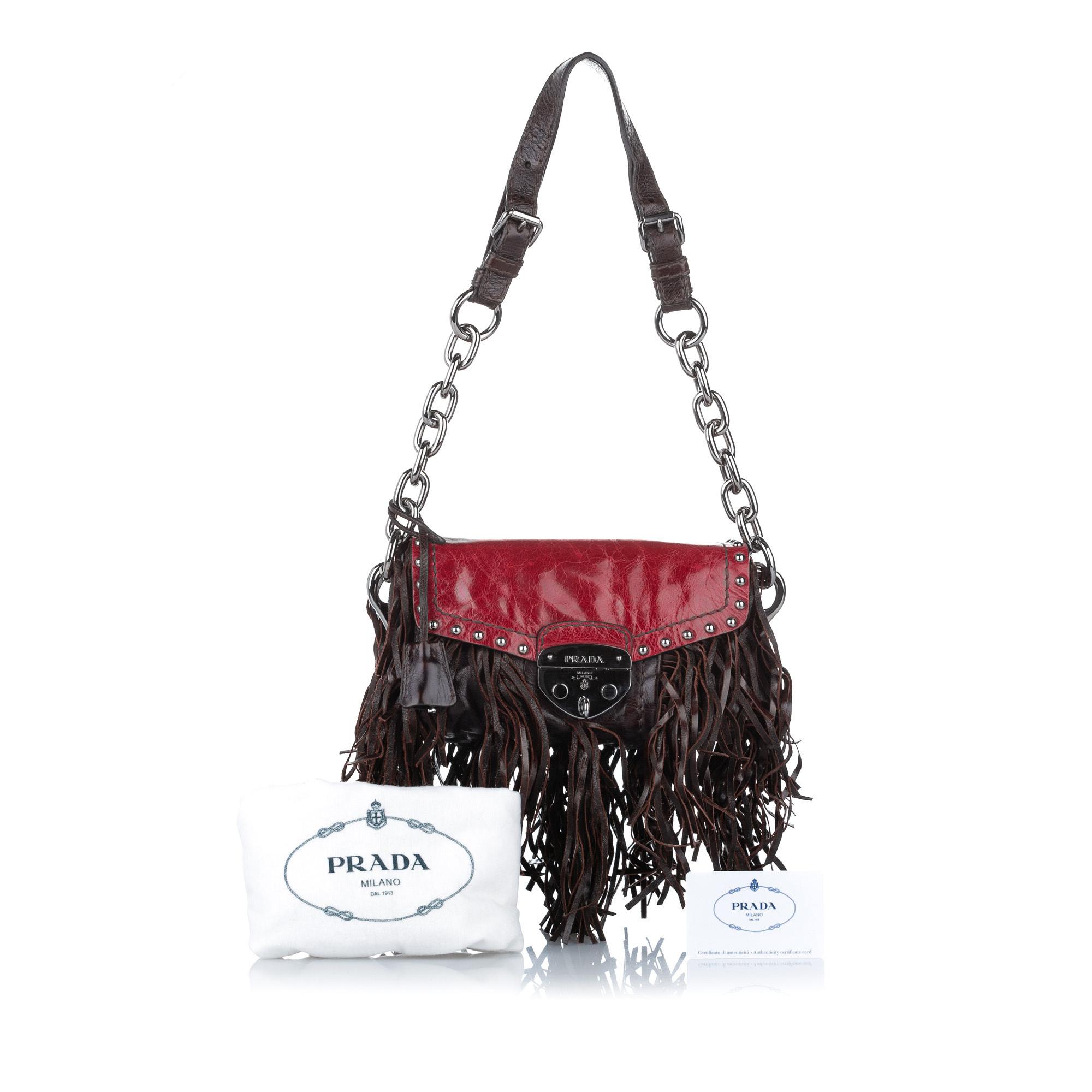 Prada Vitello Shine Leather Top Handle Bag on SALE