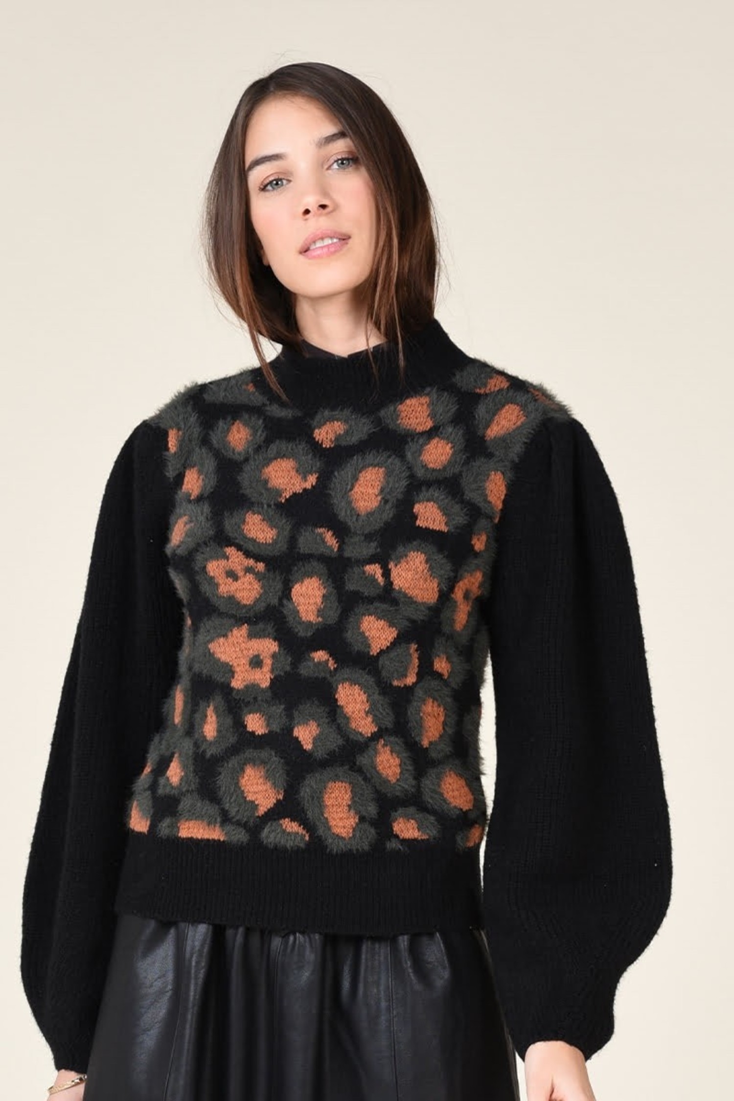 leopard saffron sweater - Marmalade