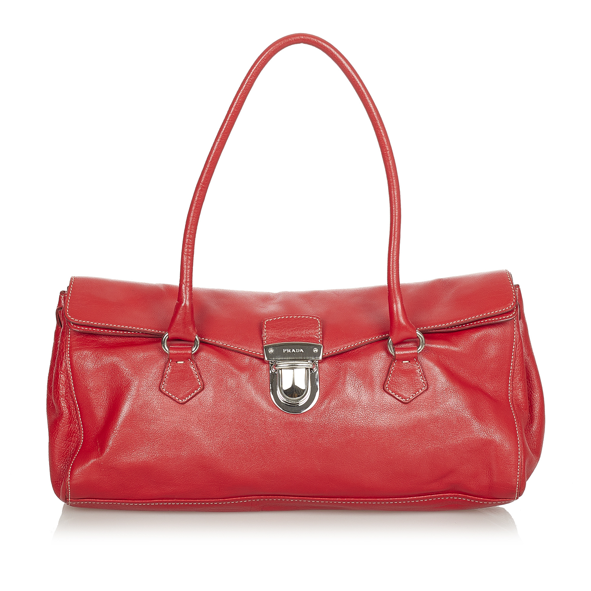 prada red easy shoulder bag