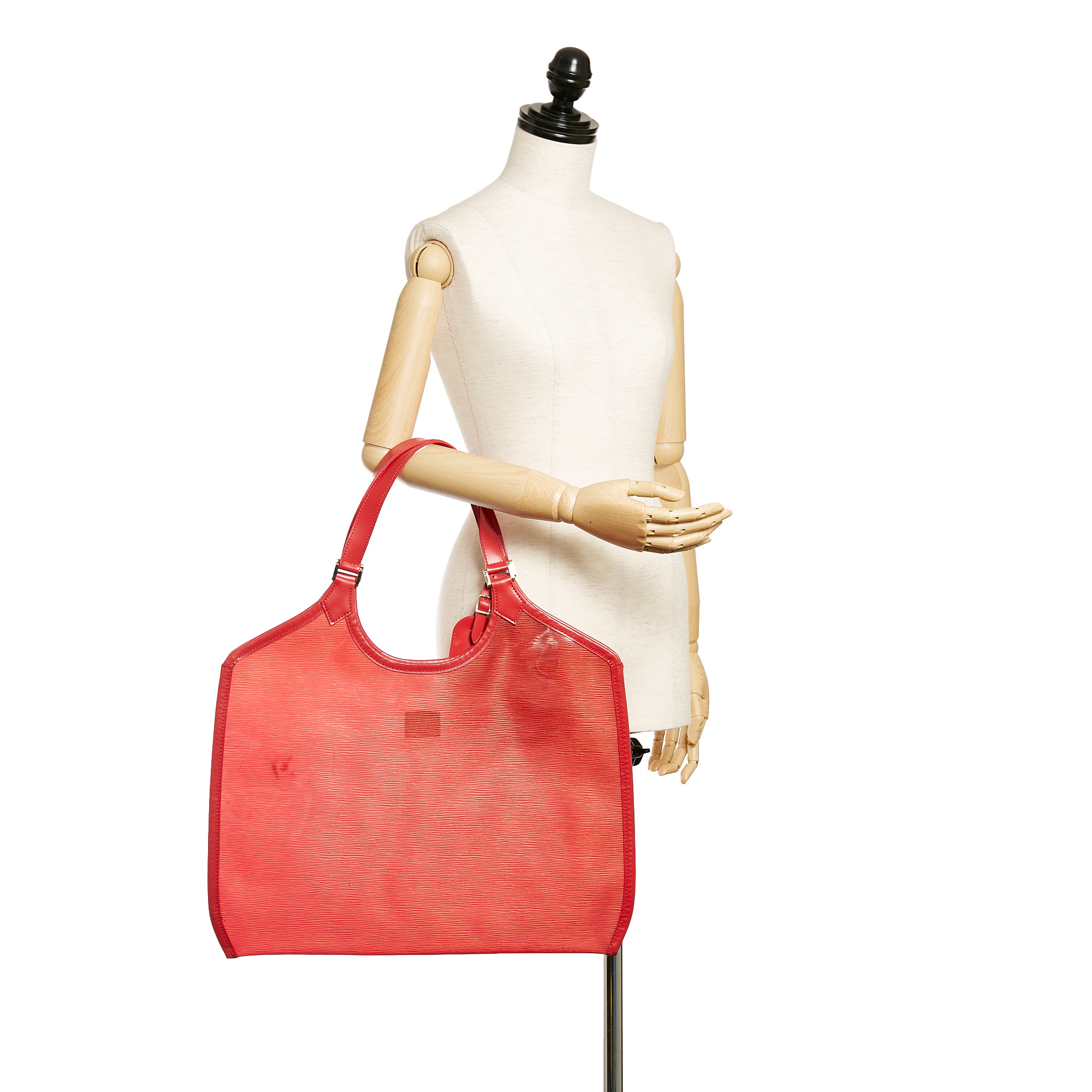 Louis Vuitton Clear Translucent Lagoon Bay Red Epi Plage Tote with