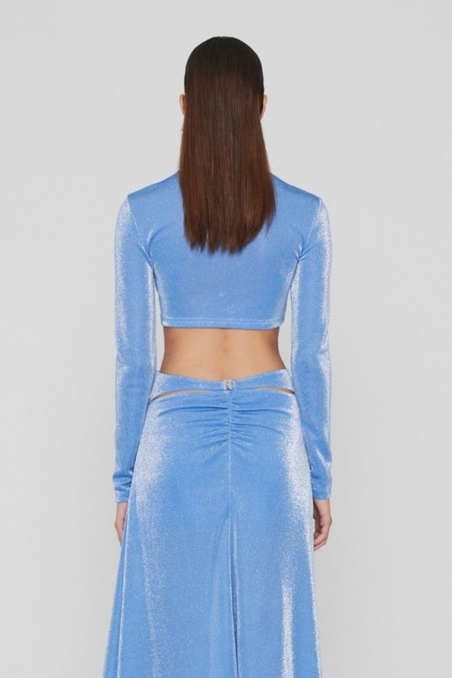 Mesh Long Sleeve Crop Top - ROTATE