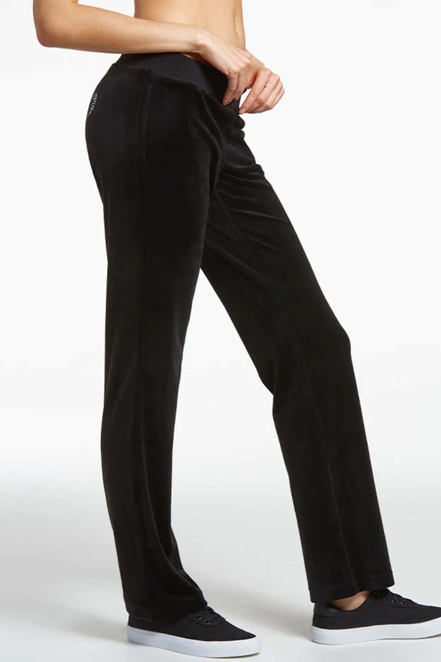 Juicy Couture velour straight leg trackies in black (part of a set