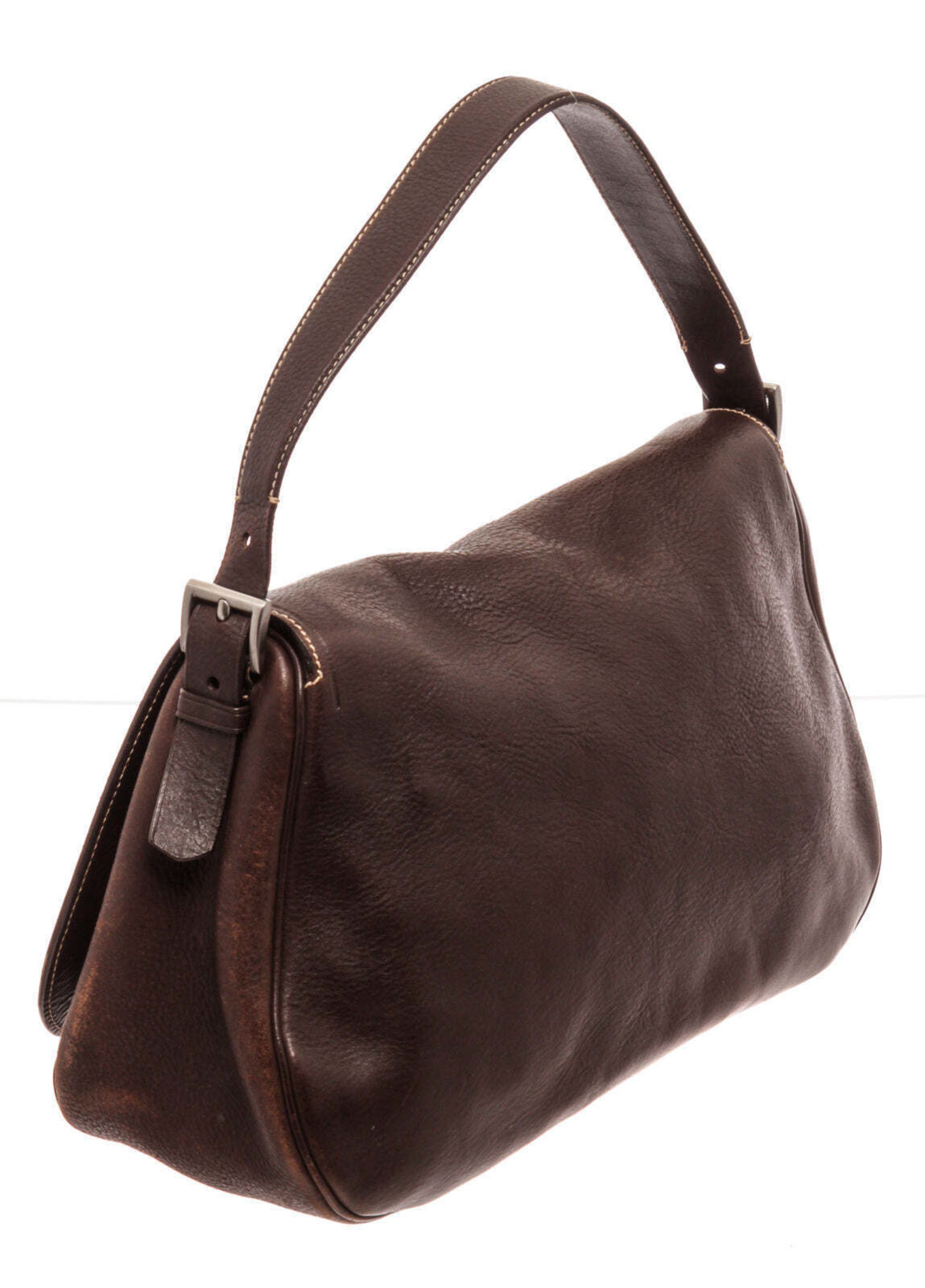 prada brown leather shoulder bag