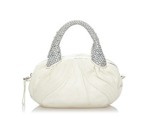 FENDI Spy Nappa Leather Satchel Bag White