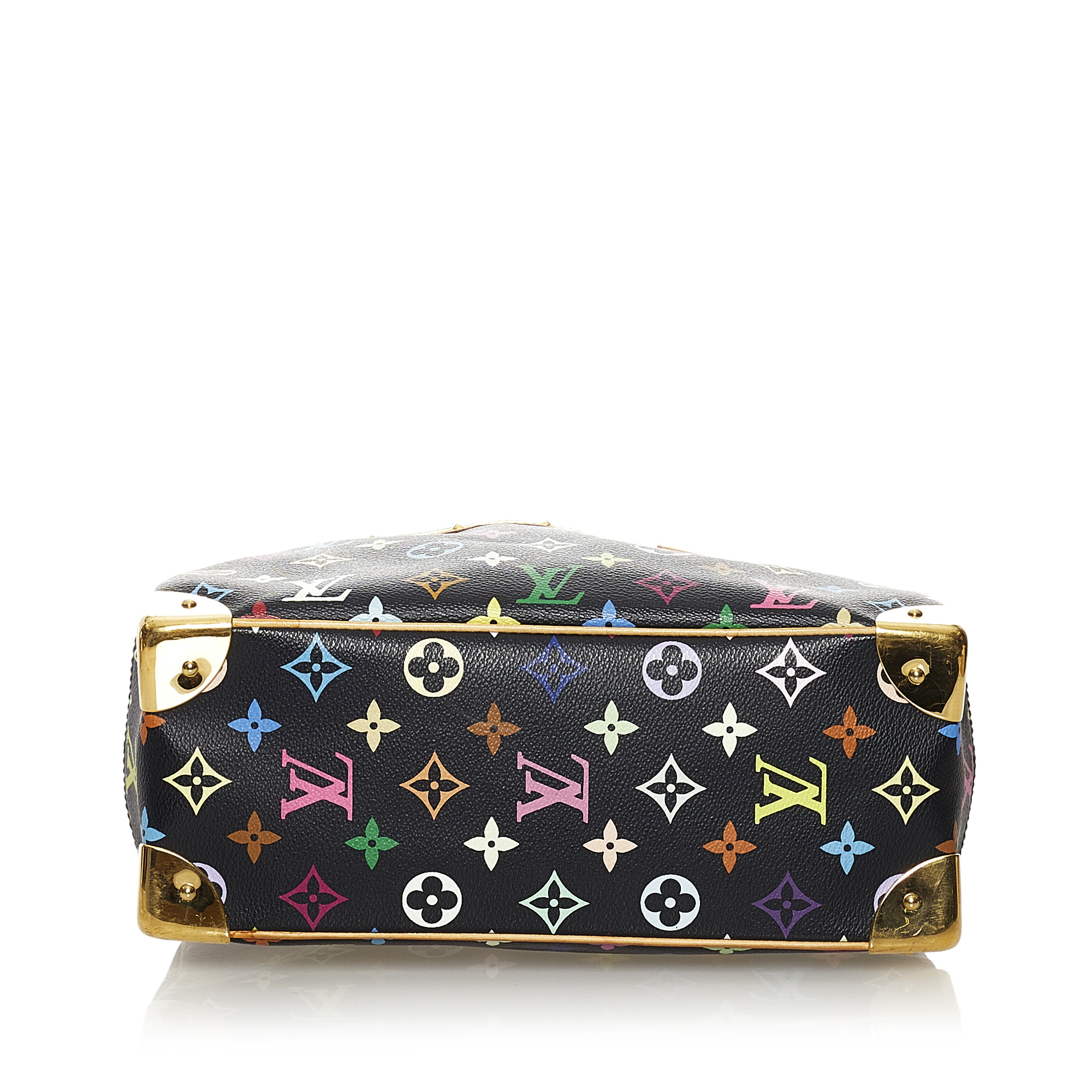 Louis Vuitton Monogram Multicolor Trouville Hand Bag Black M92662 LV F8806