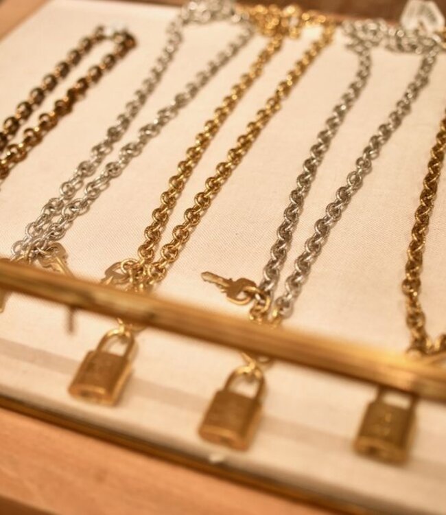 Custom Louis Vuitton Lock Necklace Marmalade