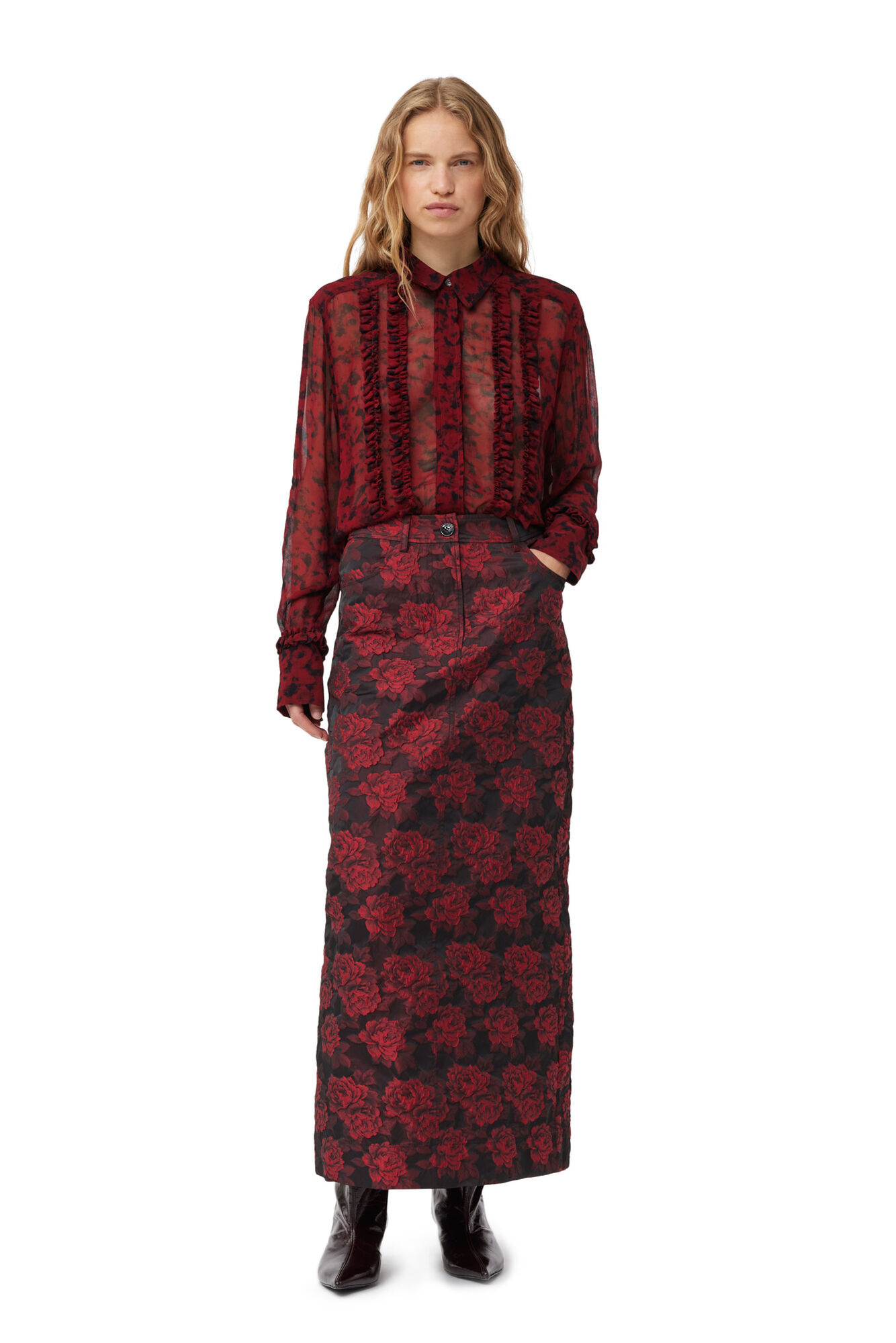 BOTANICAL JACQUARD SKIRT - Marmalade