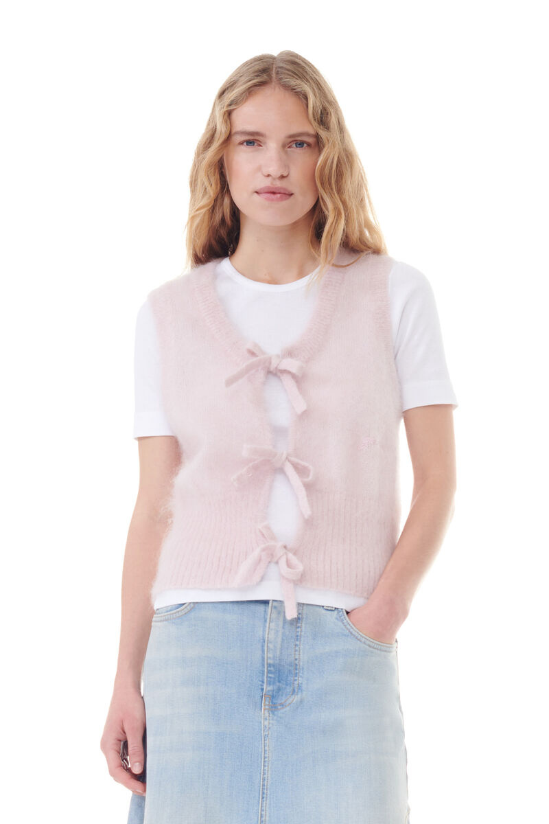 LIGHT MOHAIR TIE STRING VEST - Marmalade