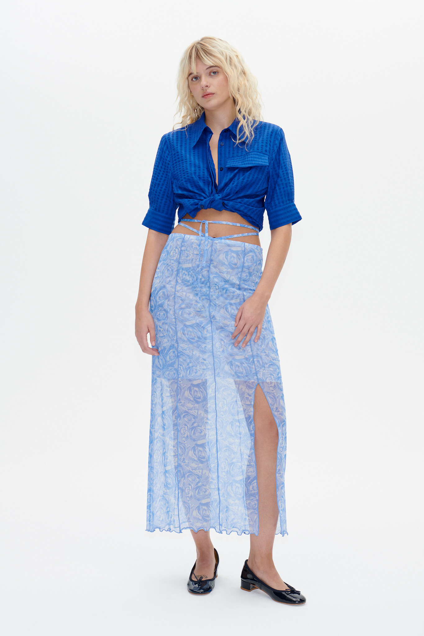 Project Cece | ETHEREAL FLORAL JACQUARD LONG EVENING SKIRT