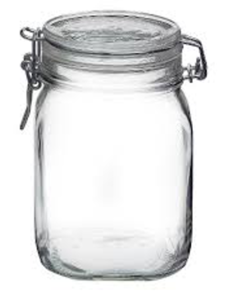 BORMIOLI ROCCO GLASS 149220 Bormioli 1 liter Clear Fido jar  33.75 oz clamp