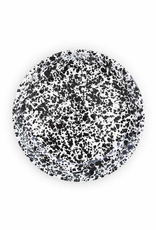 CGS INT. D114BLM Enamel Black White Splatter Pasta Plate