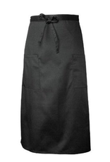 Chef Works 122ABLK0 Chef Works Two Pocket Bistro Apron Black 65% Poly/35% Cotton