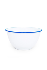 CGS INT. V23BLU Large 10.5"  Salad Bowl White w/ Blue Rim