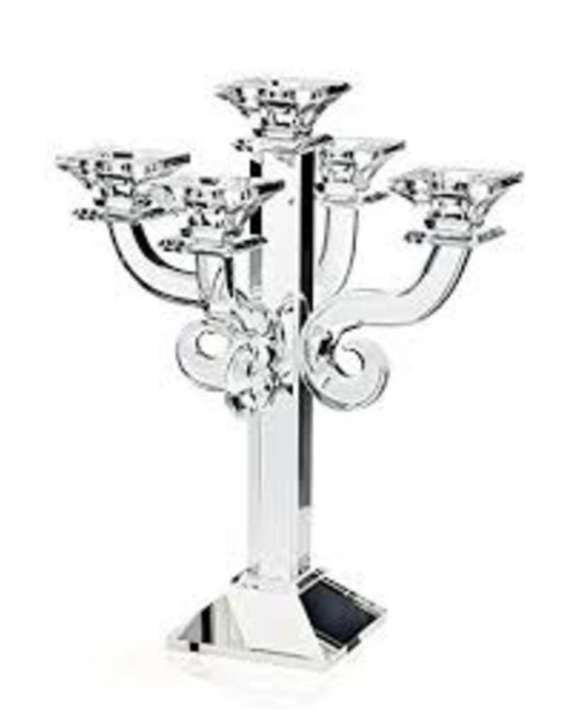 GODINGER 15059 no eta special order Crystal Scroll 5 Arm candle holder Candlelabra clear glass
