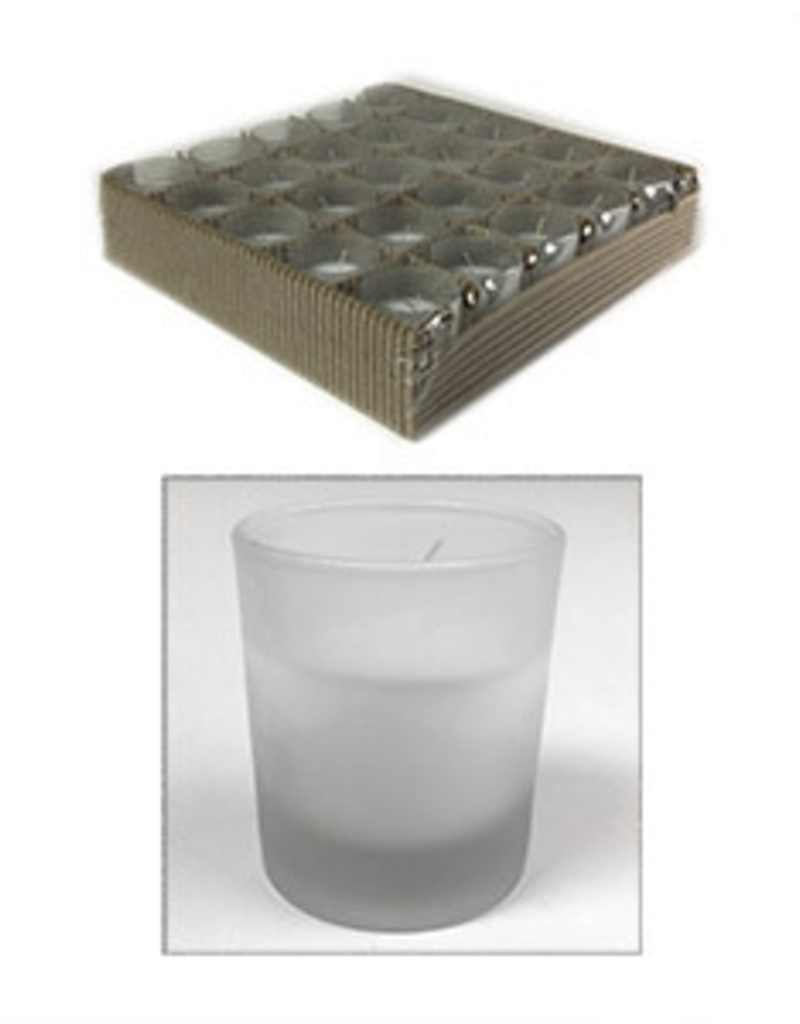 GENERAL WAX & CANDLE 2726FC GW Filled Frosted 25 ct Votive Candle 3 tray/case 75 pc/case