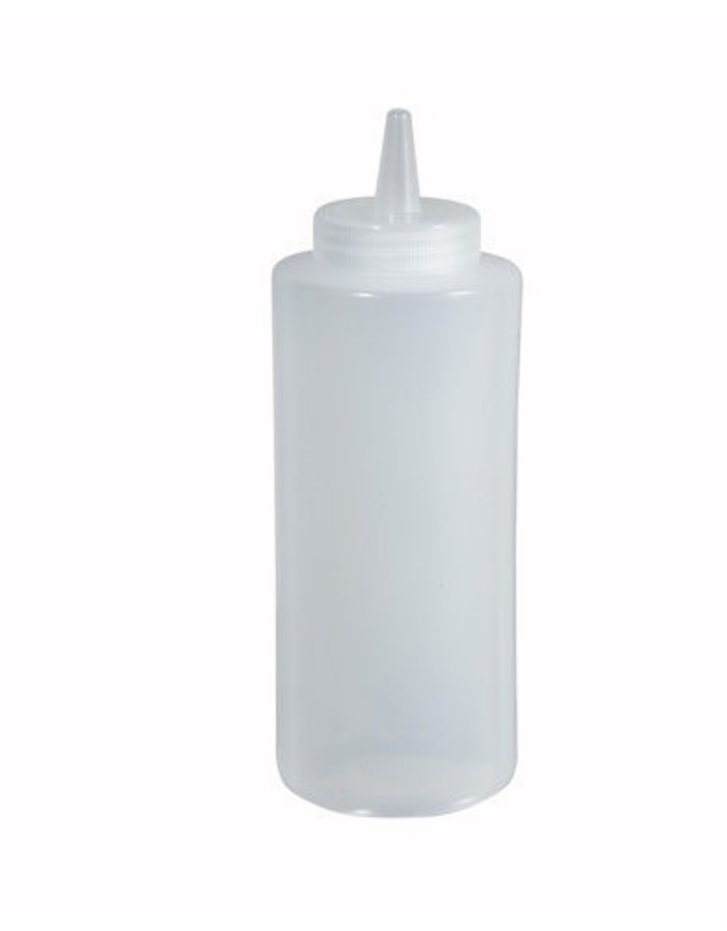 PSB-24c Winco Squeeze Bottle Plastic Clear 6pc per pack 24oz