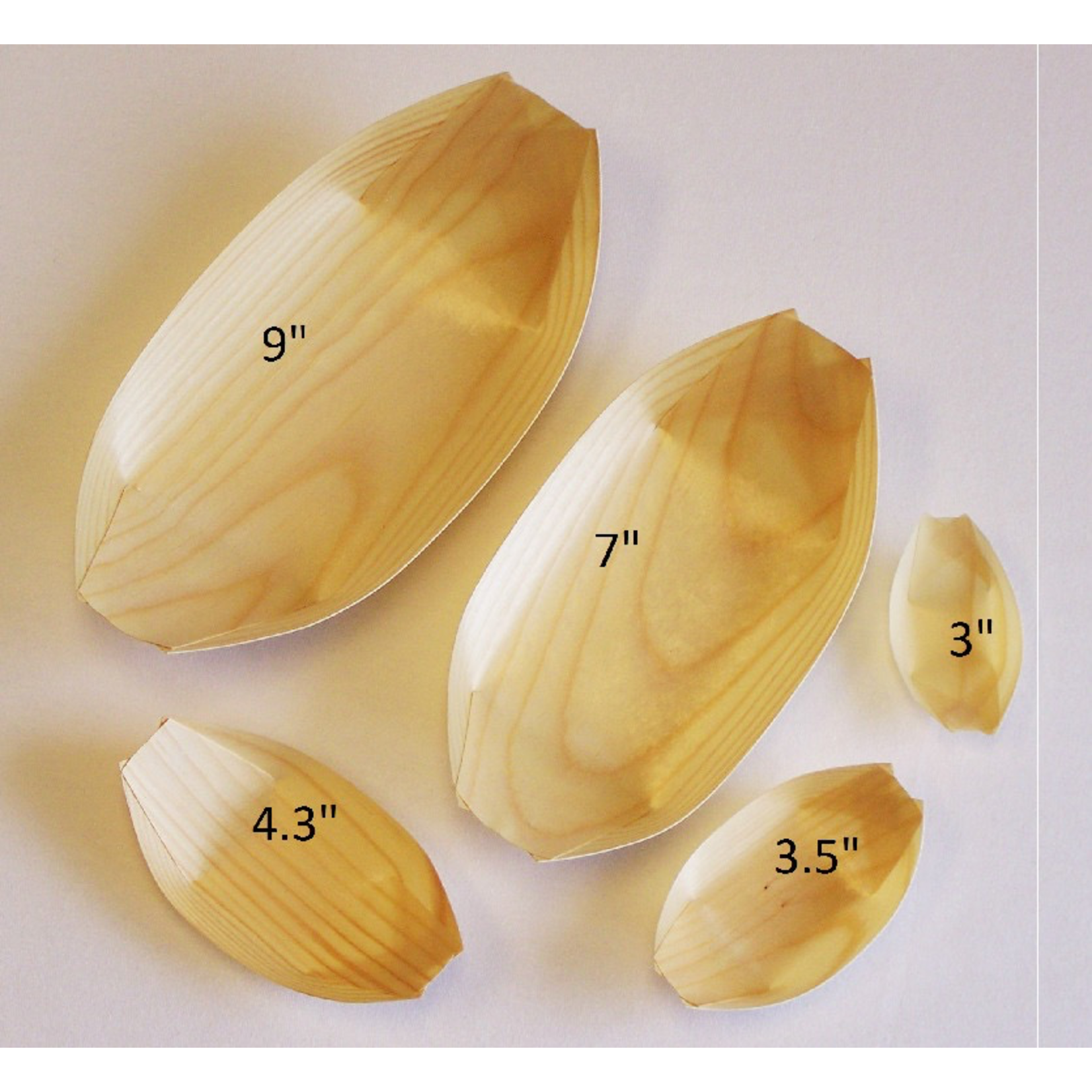 UNIQUE MAUFACTURING 035-UNI Unique 3.5” Wood  bowl Boat 100 ct  20/case