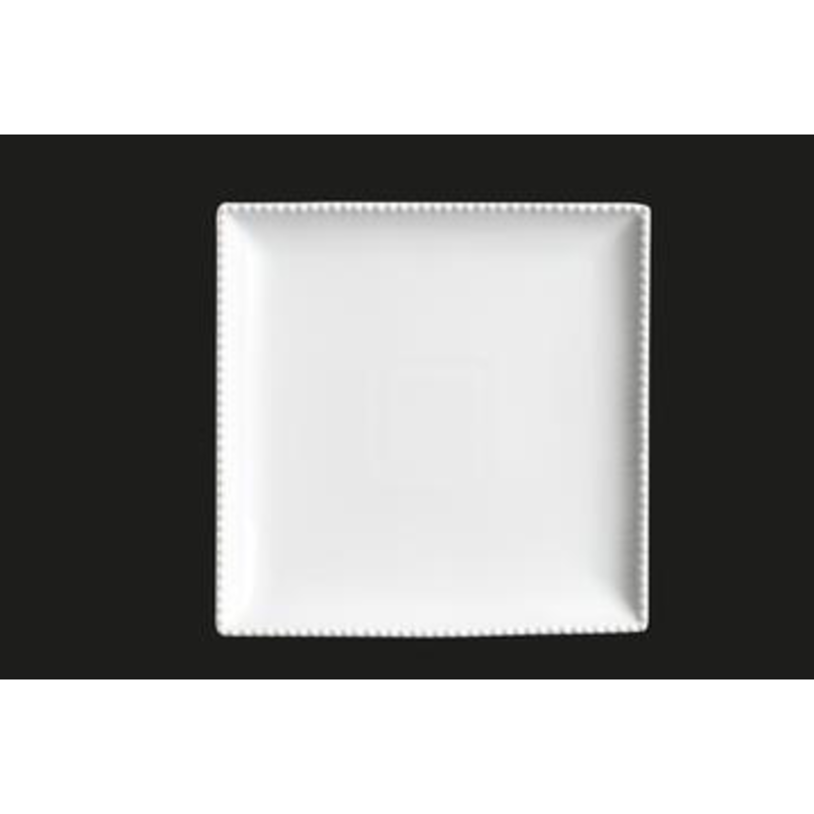 Palate and Plate AW-0754 10” square white beaded plate 12/cs