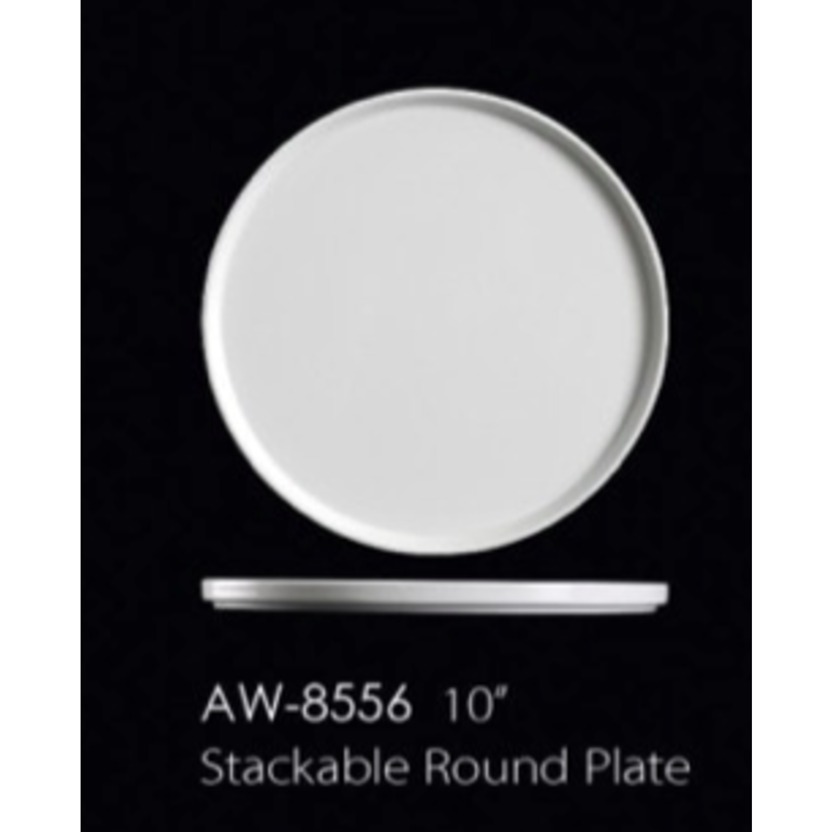 Palate and Plate Aw-8556 10” Stackable Round Plate 12/cs