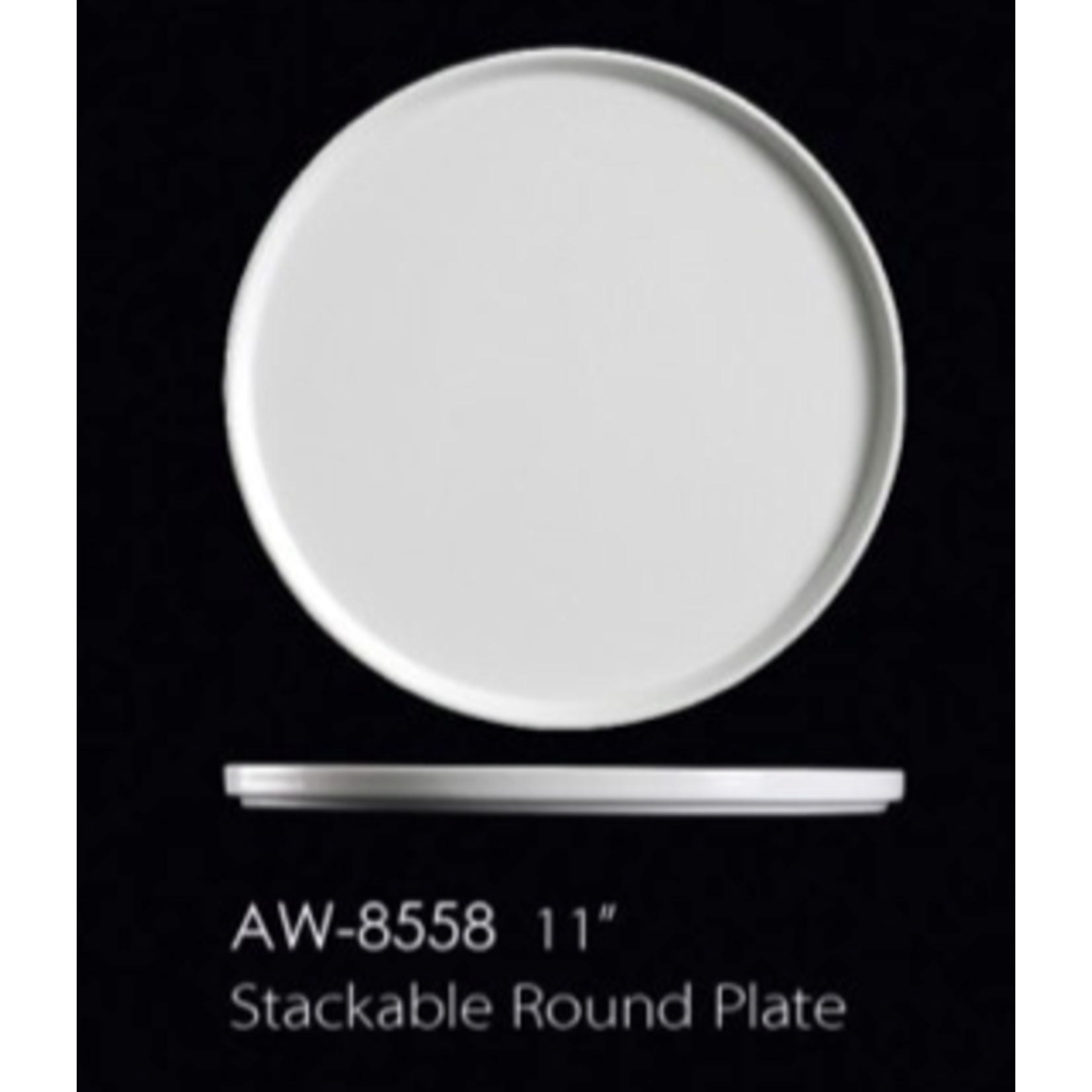 Palate and Plate AW-8558 11” Stackable Round Plate 12/cs