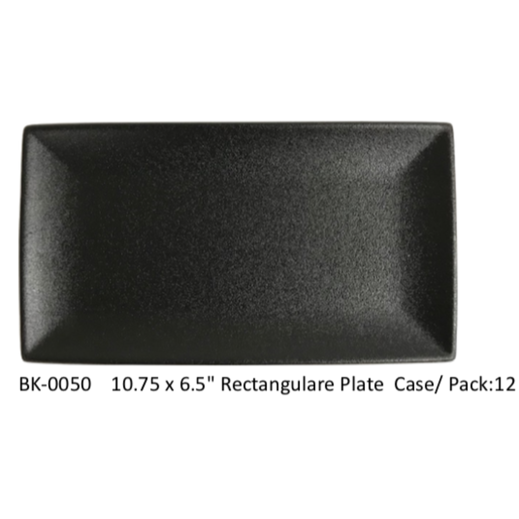 UNIVERSAL ENTERPRISES, INC. BK-0050 10.75 x 6.5” Rect Plate Black 12/cs