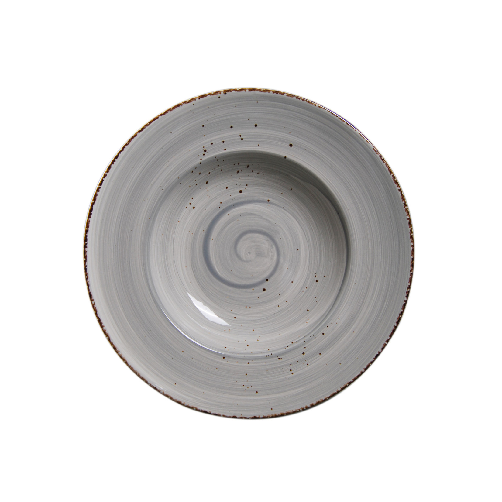 Palate and Plate AW-8752G 11” wide rim pasta bowl  splash Grigio Gray  12/cs