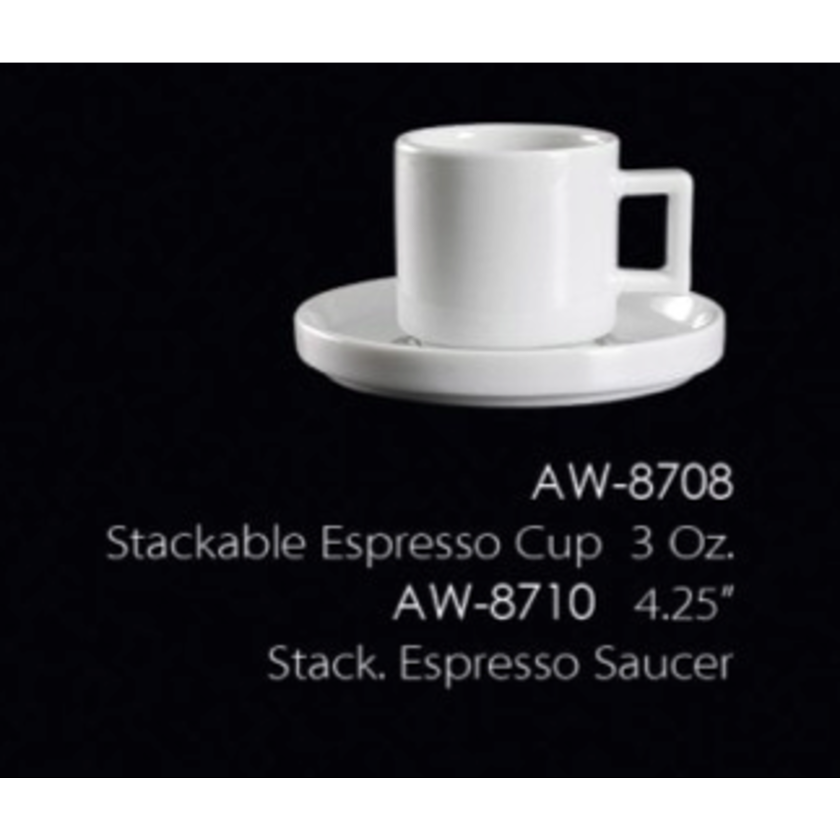 Palate and Plate AW-8708 3 oz Stackable Espresso Cup 48/cs