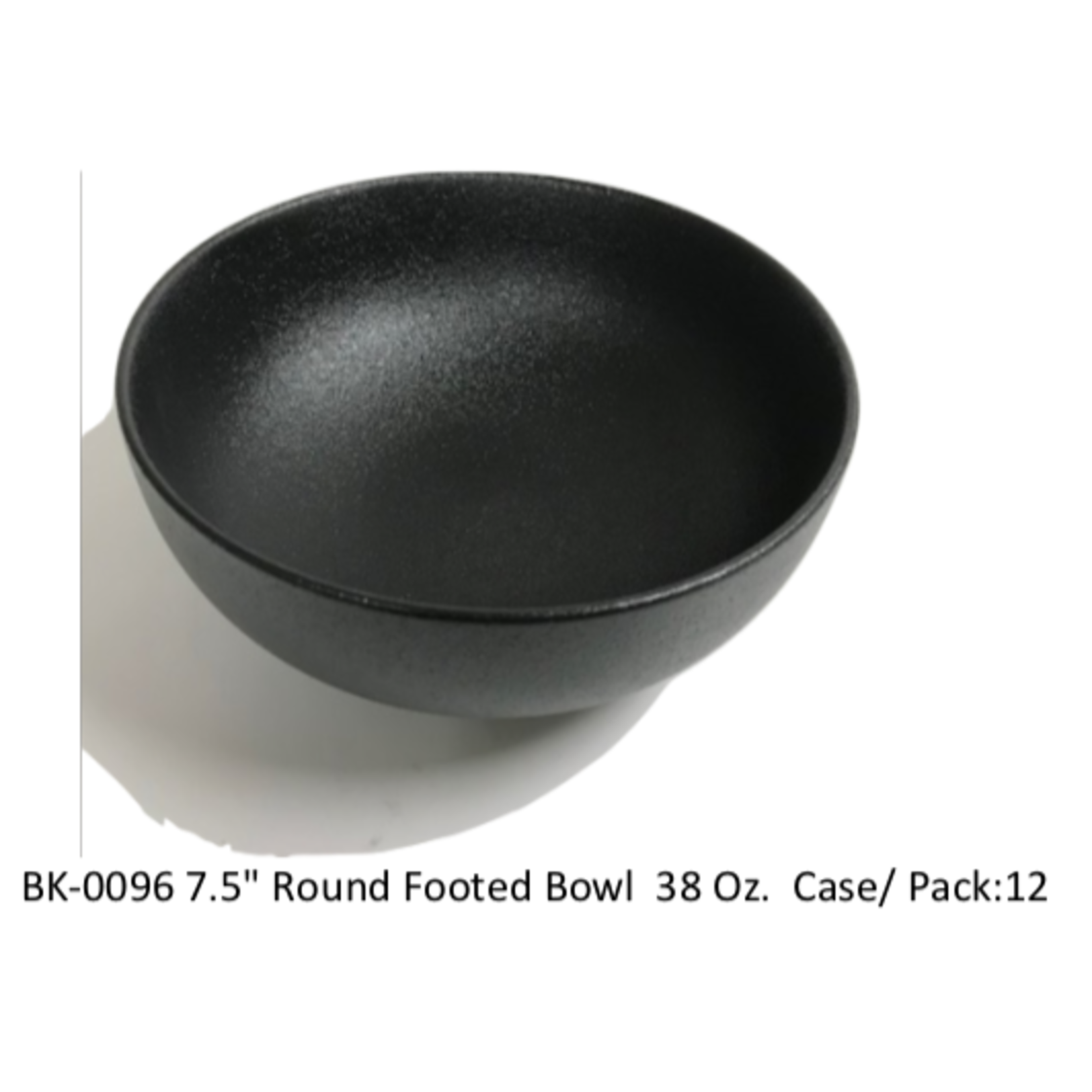 UNIVERSAL ENTERPRISES, INC. BK-0096 7.5” Round bowl 38 oz. Black 12/cs