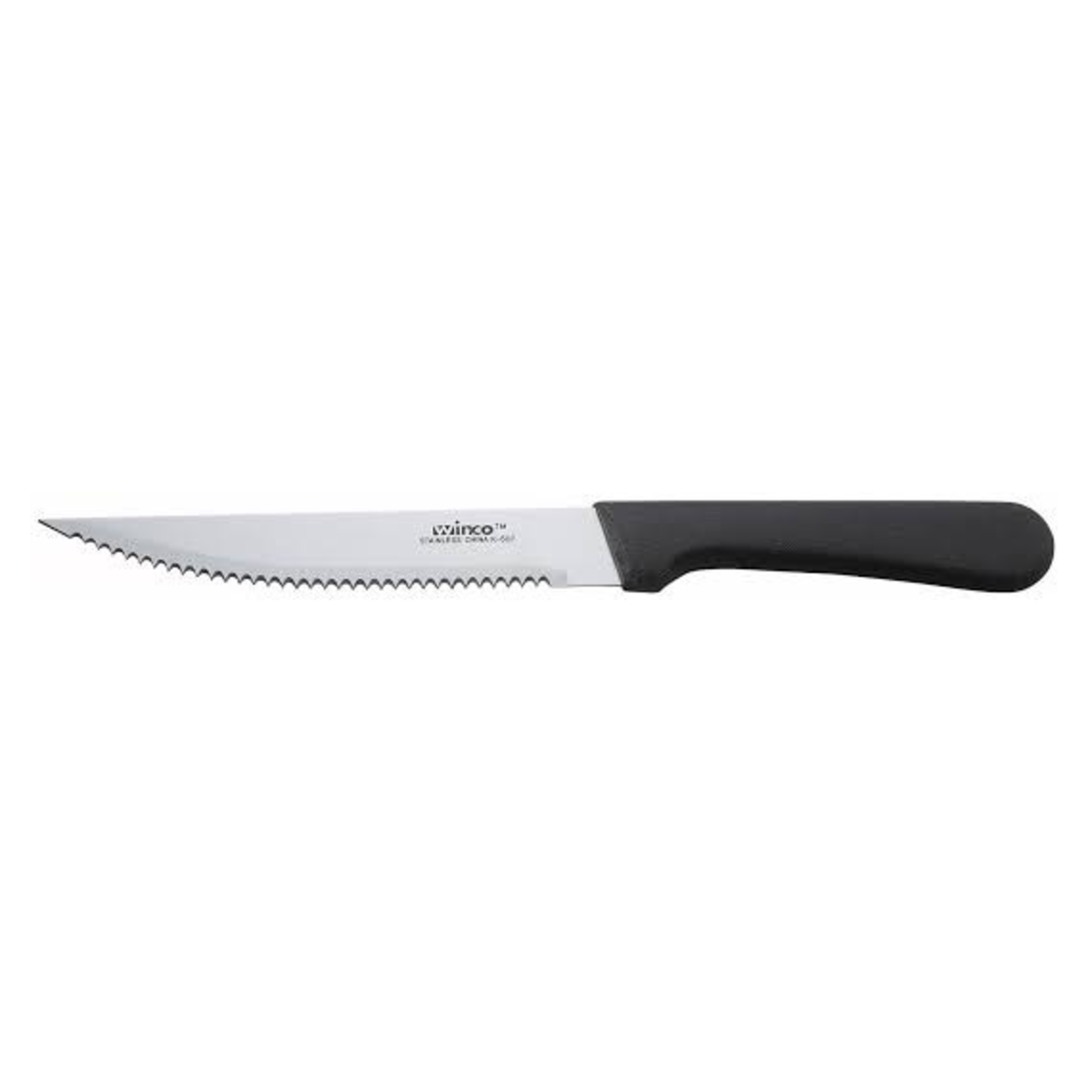 K-60P Winco Steak knife 5” blade black handle 12/box