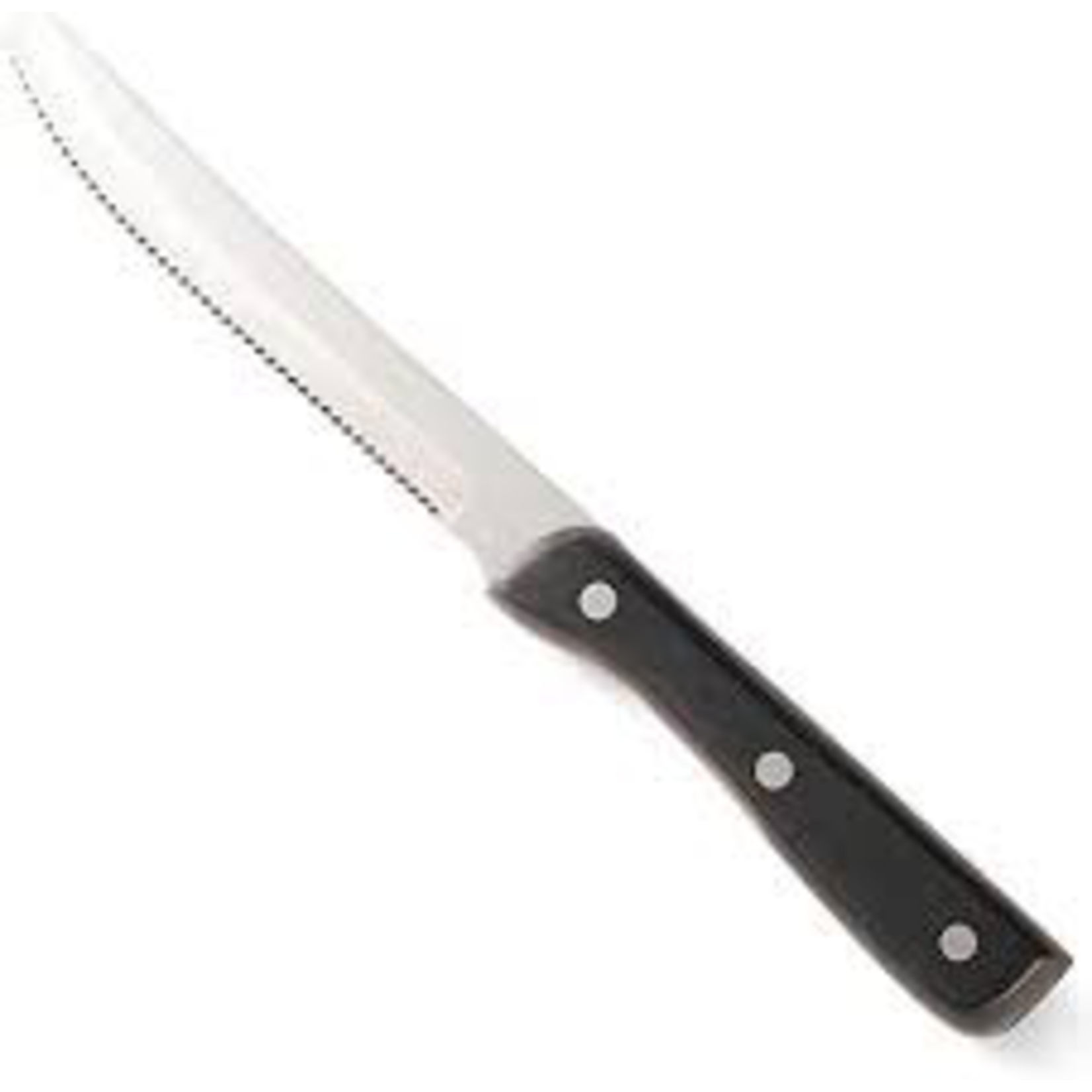 WALCO 70980527 Walco 5'' Rd Pt Black Pom Handle steak knife 12/cs