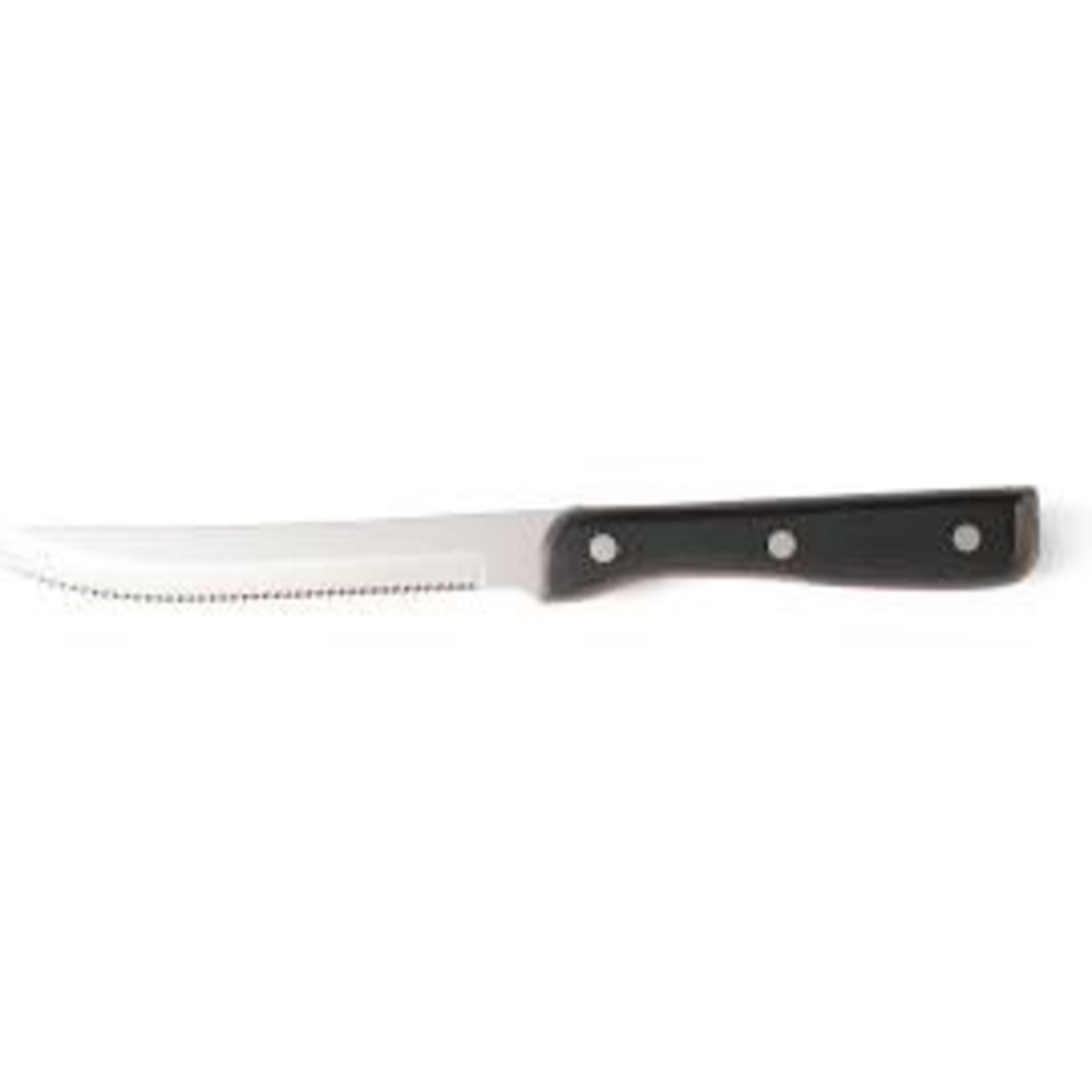 WALCO 70980527 Walco 5'' Rd Pt Black Pom Handle steak knife 12/cs