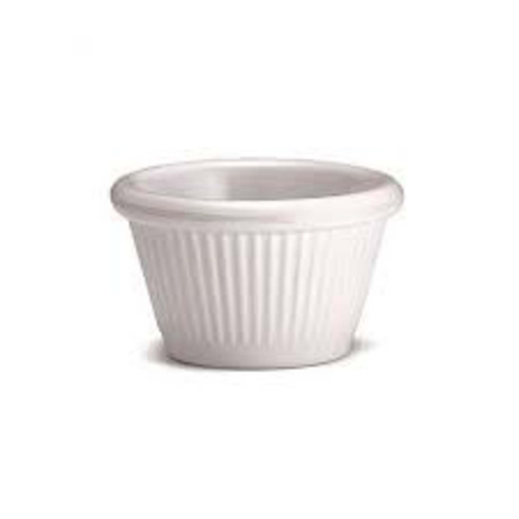 RFM-2W Winco 2 oz fluted ramekin plastic white cs/12 pcs