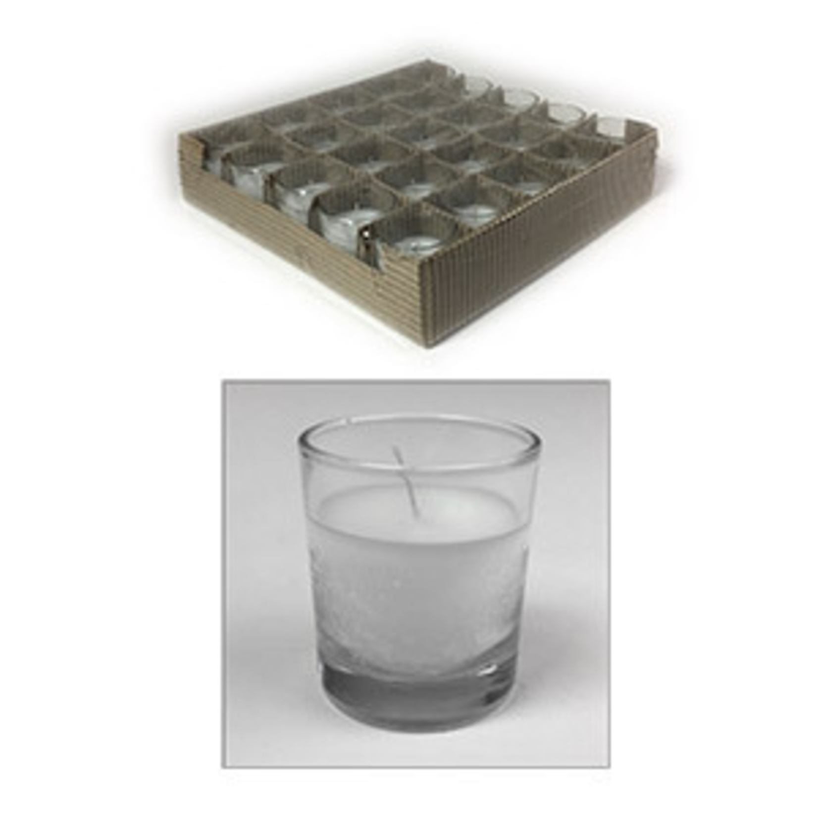 GENERAL WAX 272602 GW 25 ct  Filled CLEAR Votive Candle  75/case  = 3 trays of 25