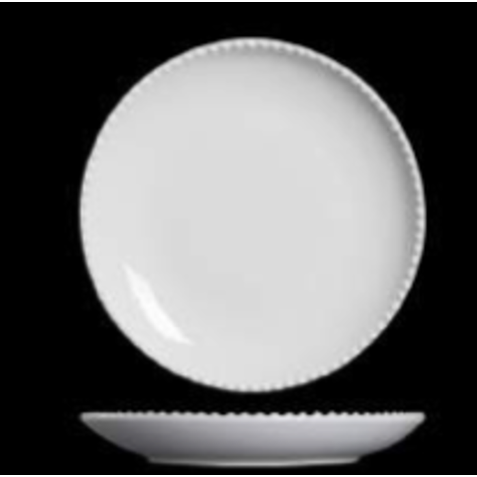 Palate and Plate AW-1872 9.5" Round Beaded Plate White 16/cs