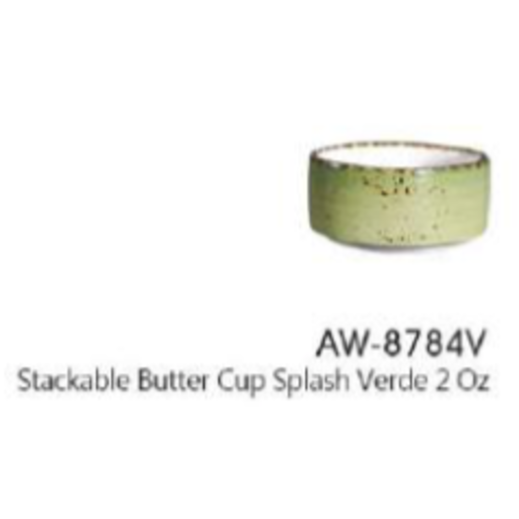 Palate and Plate AW-8784V 2 oz stackable butter cup splash Green 48/cs