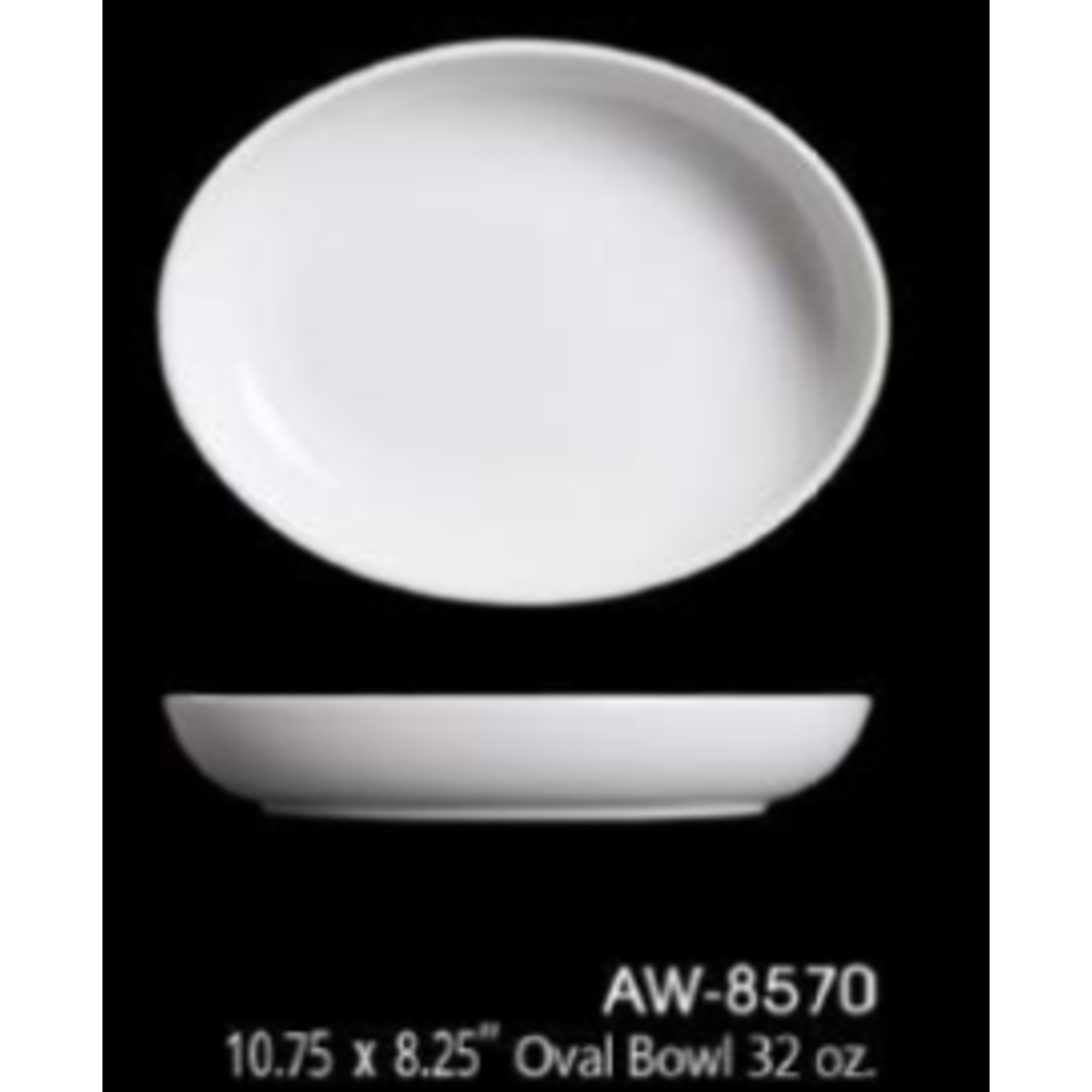 Palate and Plate AW-8570 10.75 x 8.25" oval Bowl 12/cs