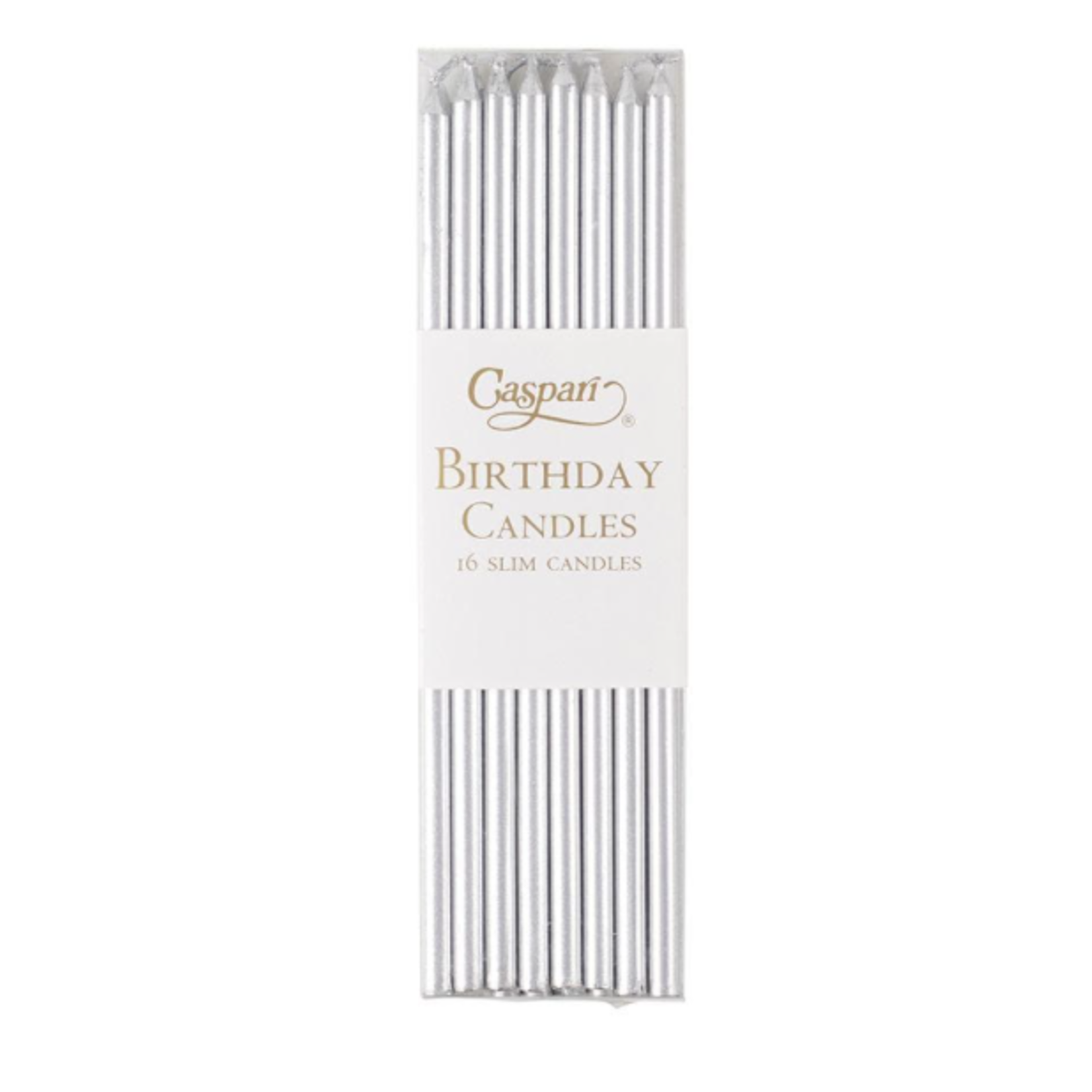 Caspari Special order CA1101 Caspari Birthday Candle 6" Slim Silver  16/pack