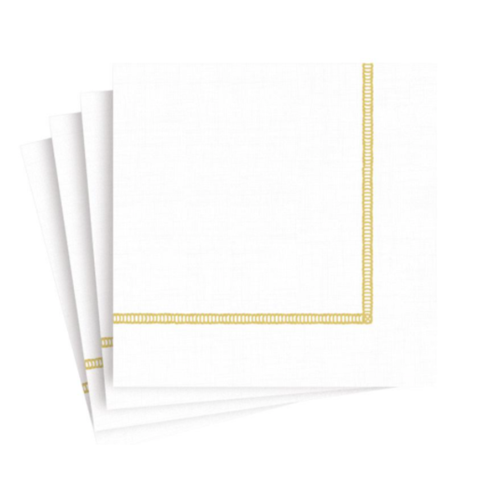 Caspari 14600G Caspari Hemstitch Guest Towel Gold