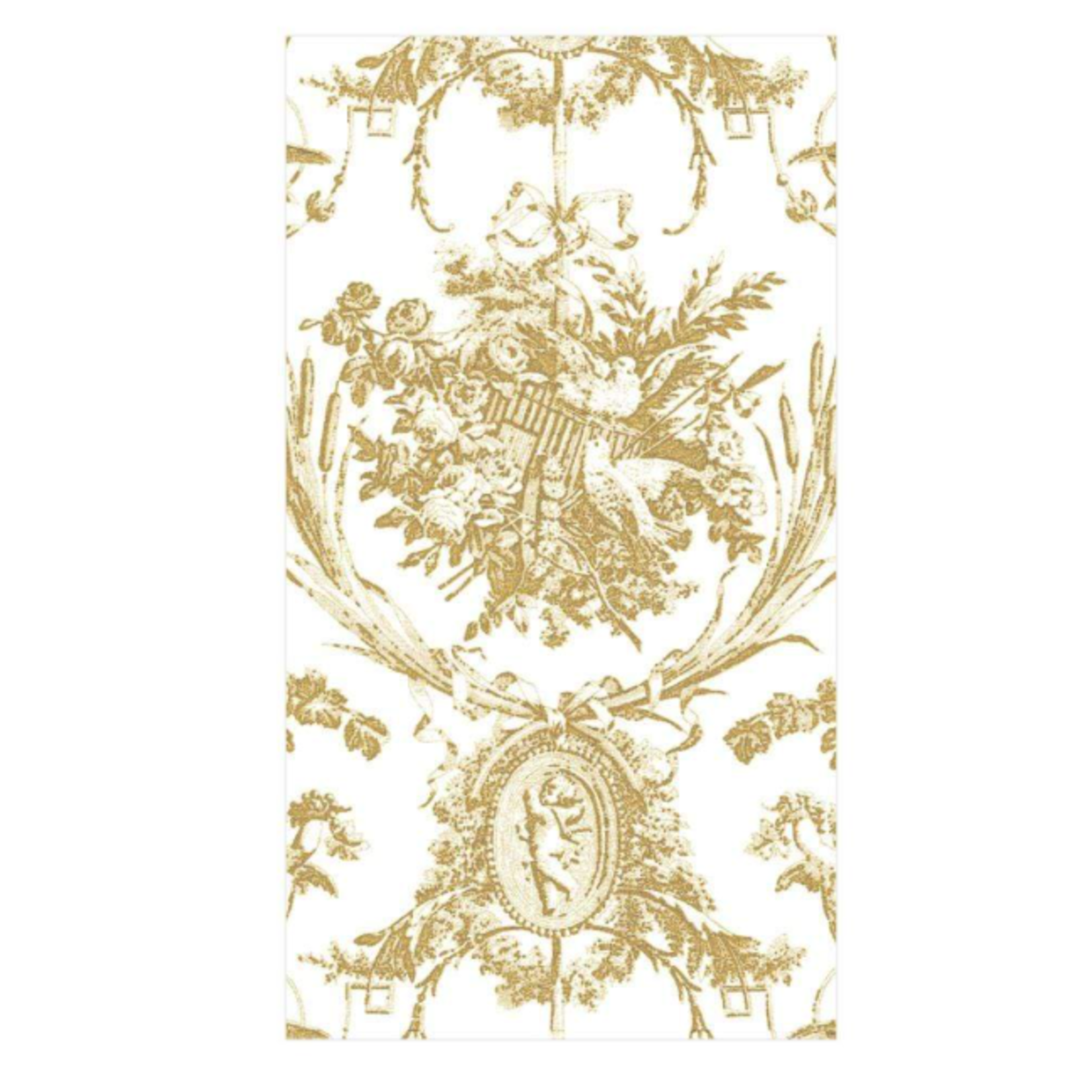 Caspari 3303G Caspari Hemstitch Guest Paper Towel Gold 12/pk
