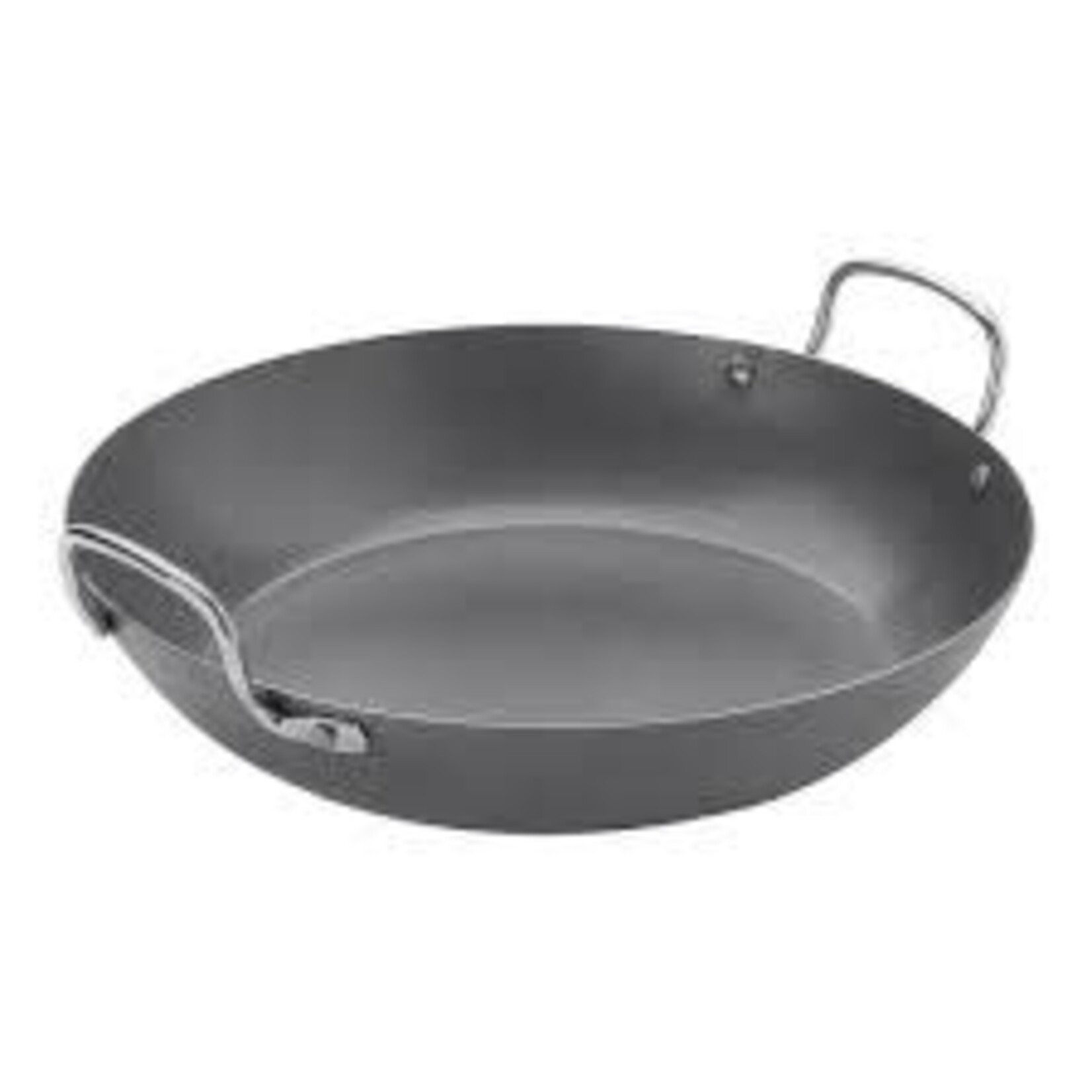 AMC BSPP12 AMC 14" black steel paella pan 126 oz